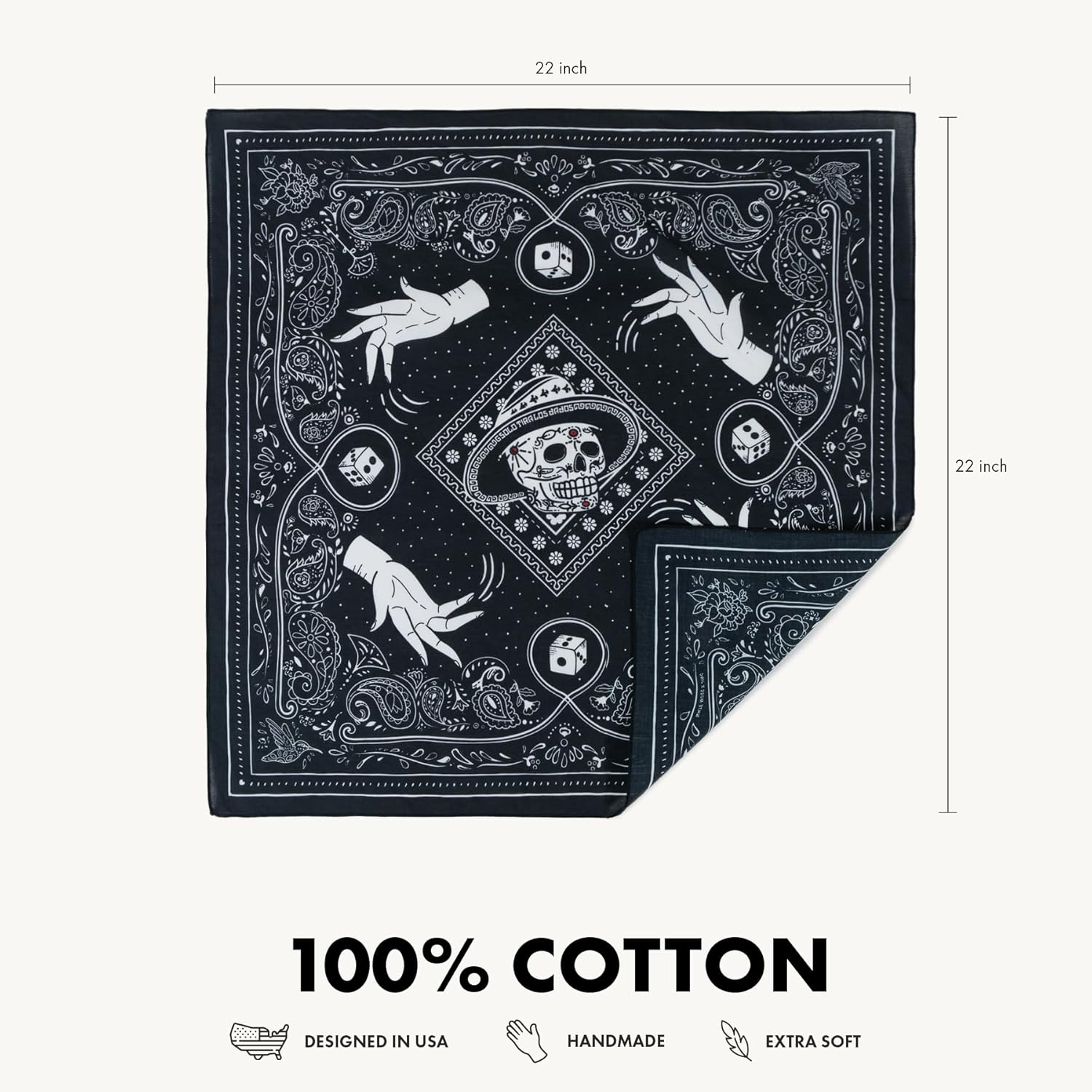 Bandana – 100% Cotton Extra Soft Scarf Handkerchief for Men & Women - Image 4