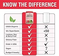 Vista 8 de Country Farms Sabor Orgánico Super Greens Berry, 50 Súper Alimentos Orgánicos, Repleto de Fibra, Mezcla de Bebida Orgánica USDA, Frutas, Verduras