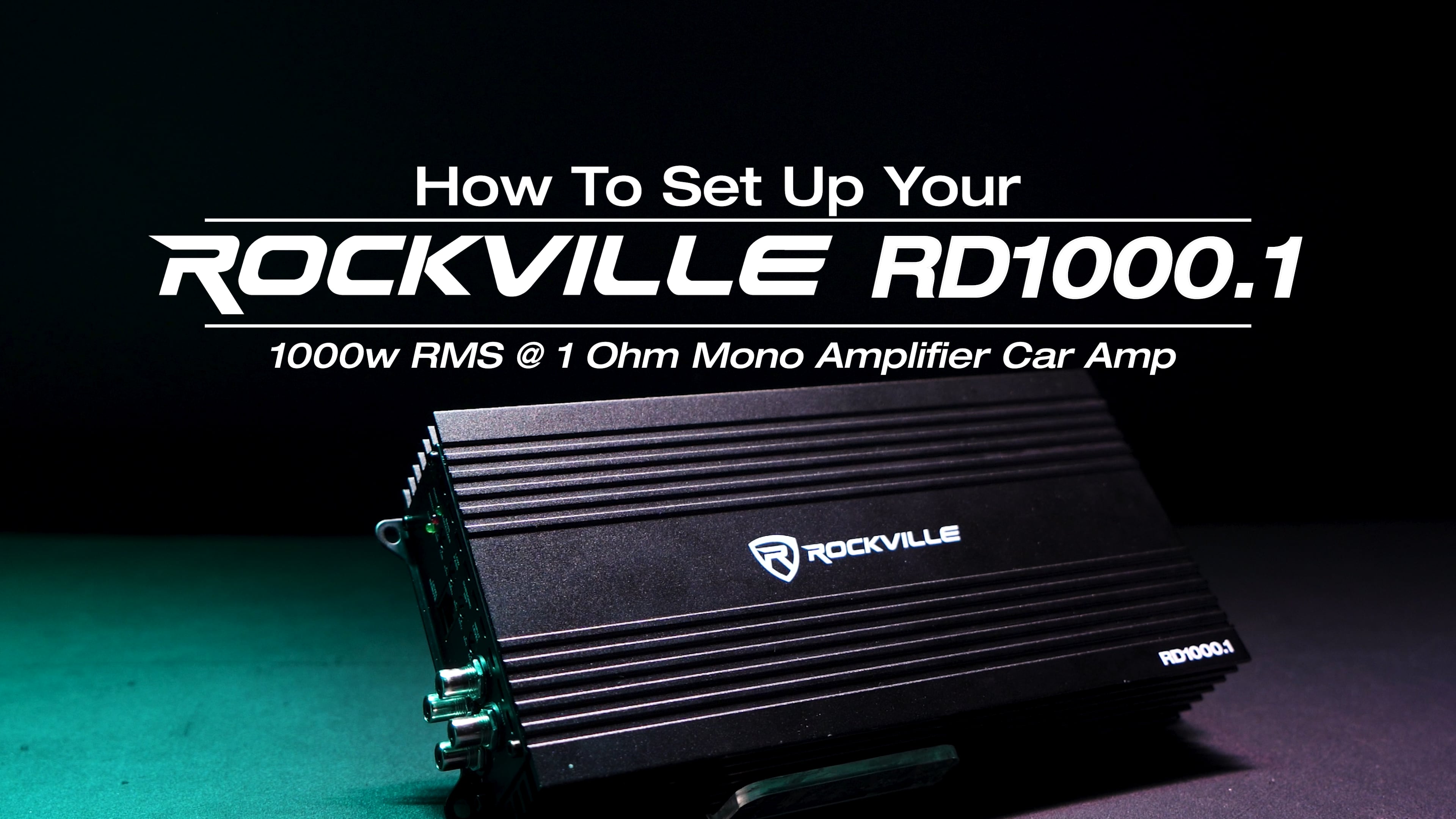Image of Rockville RD600.1 2400W Peak / 600W RMS Mono 1-Ohm Car Amplifier, Class-D, Metal Bass Remote w /Clip Indicator, Low Pass & Subsonic Filters, Compact & High-Efficiency, Ideal for Subwoofers