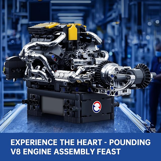 Foto 5 de 6 de Mould King 10207 Kit De Construcción del Motor V8 Kit De Construcción del Motor V8 Kit De Modelo del Motor…