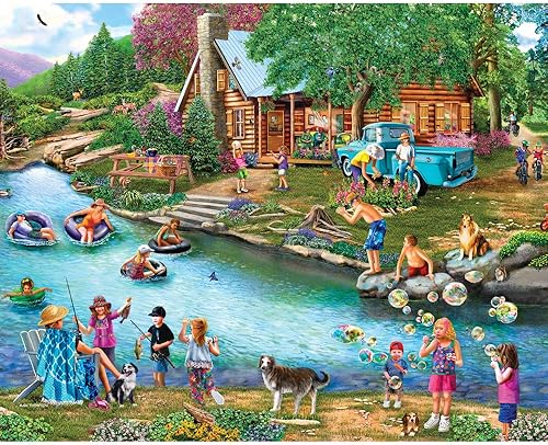 Miniatura 5 de Bits and Pieces - Paquete múltiple 4 en 1 - Rompecabezas de 300 piezas para adultos-Cada uno mide 16 x 20 pulgadas (18.1 in x 24.0 in)-River