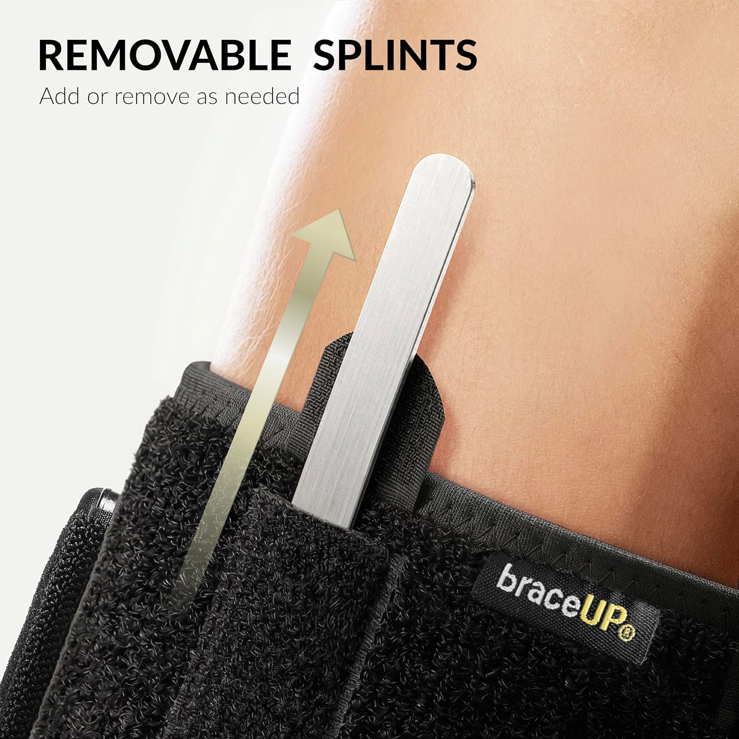 BraceUP Elbow Brace with Metal Splints – Adjustable Support for Cubital Tunnel Syndrome, Ulnar Nerve, and Tendonitis Relief, Compression Immobilizer for Day and Night Use, One Size