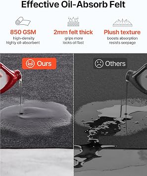 VEVOR Garage Floor Mat, 8'10x22' Waterproof Protection from Water,Snow, Rain,Mud and Oil for Cars, Non-Slip Heavy Duty Containment Mat with TPE Anti-Leak Backing & Easy to Clean & Cuttable