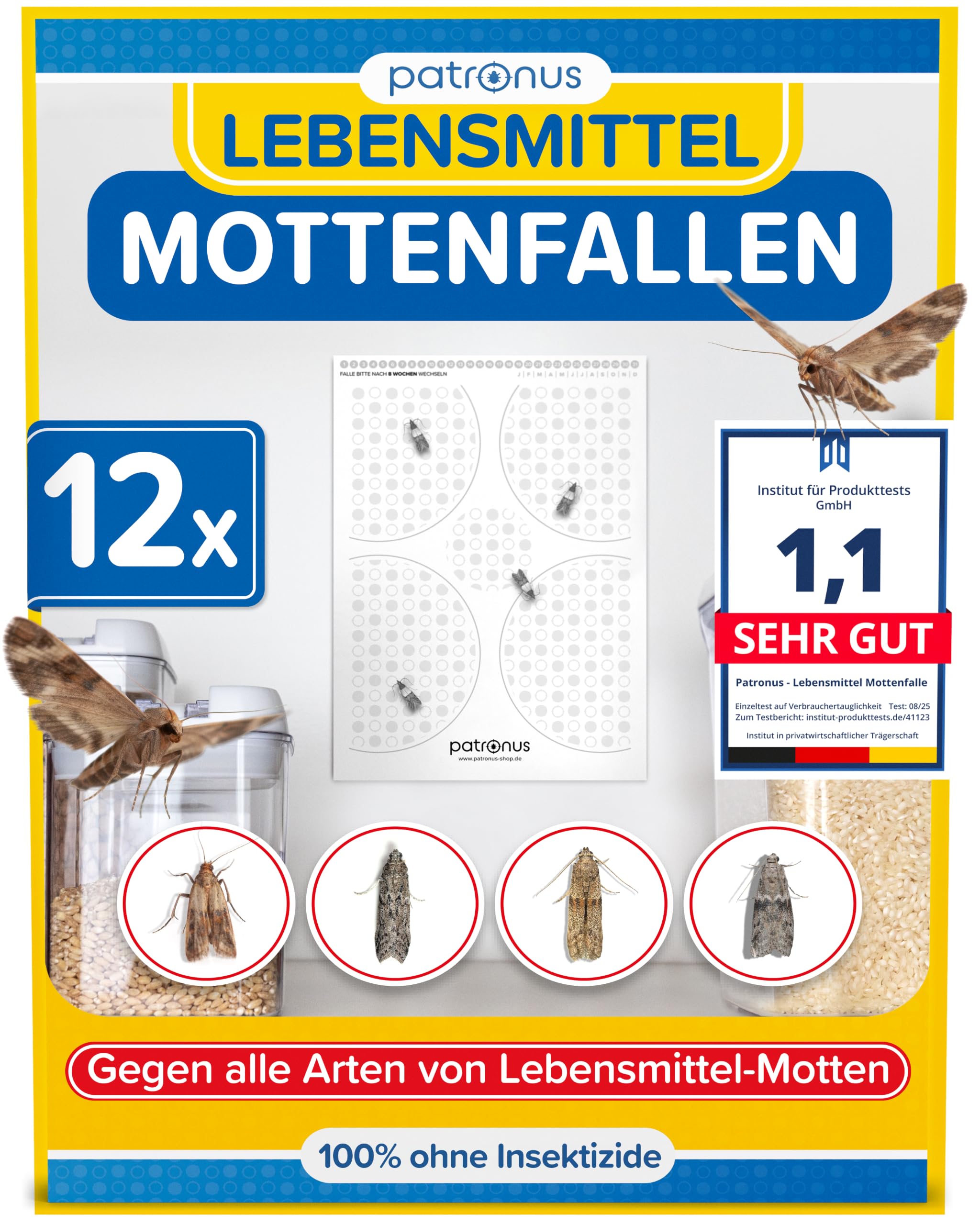 Lebensmittelmotten-Falle [12 Stück Vorteilspack]