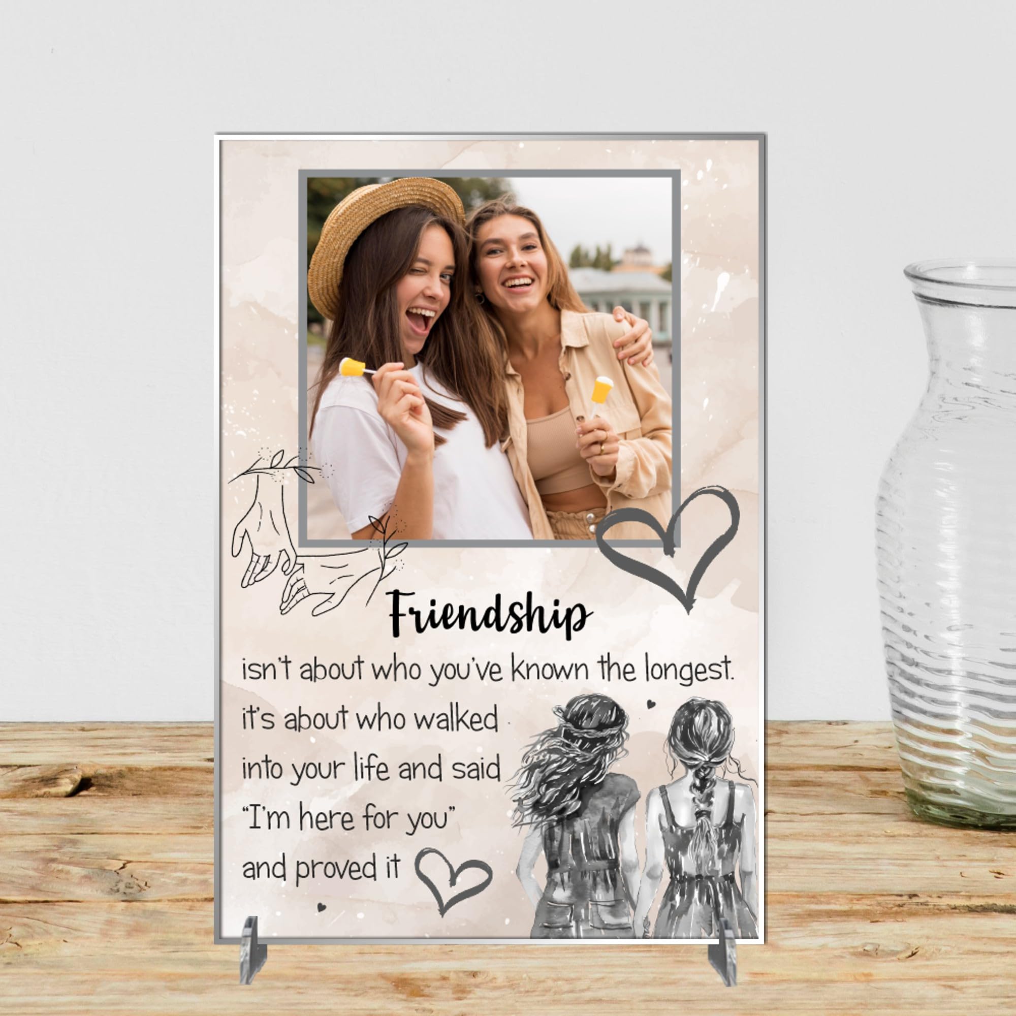 Personalised Friendship Plaque – Celebrate Your Unique Bond with a Gift for Your Best Friend | "Friendship Isn't About Who You've Known the Longest" (Beige, Acrylic A4 30cm x 21cm)