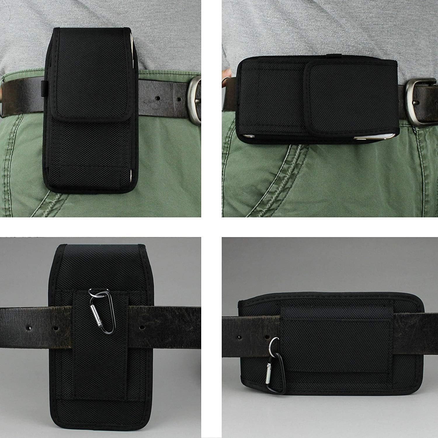 Nylon Cell Phone Holster Belt Case Pouch Holder Magnetic Cover for Samsung Galaxy A15 A36 A35 A56 A55 S25+ S24 Ultra S24 FE S23 FE/Plus, iPhone 15 14 13 Pro Max, Moto G Stylus 2024 2025 Pixel 9 Pro - Image 3