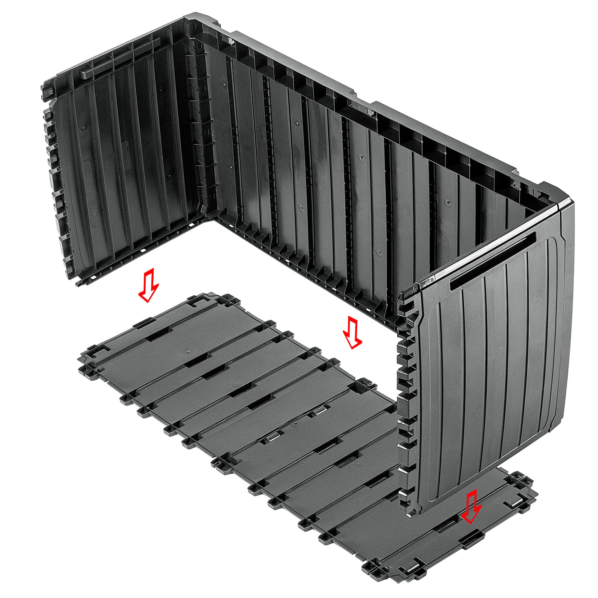 KADAX Scatola da giardino, 116,6 x 47 x 59,5 cm, in plastica, 290 l, con manici e chiusura, scatola da giardino per riporre cuscini (290 l, antracite)