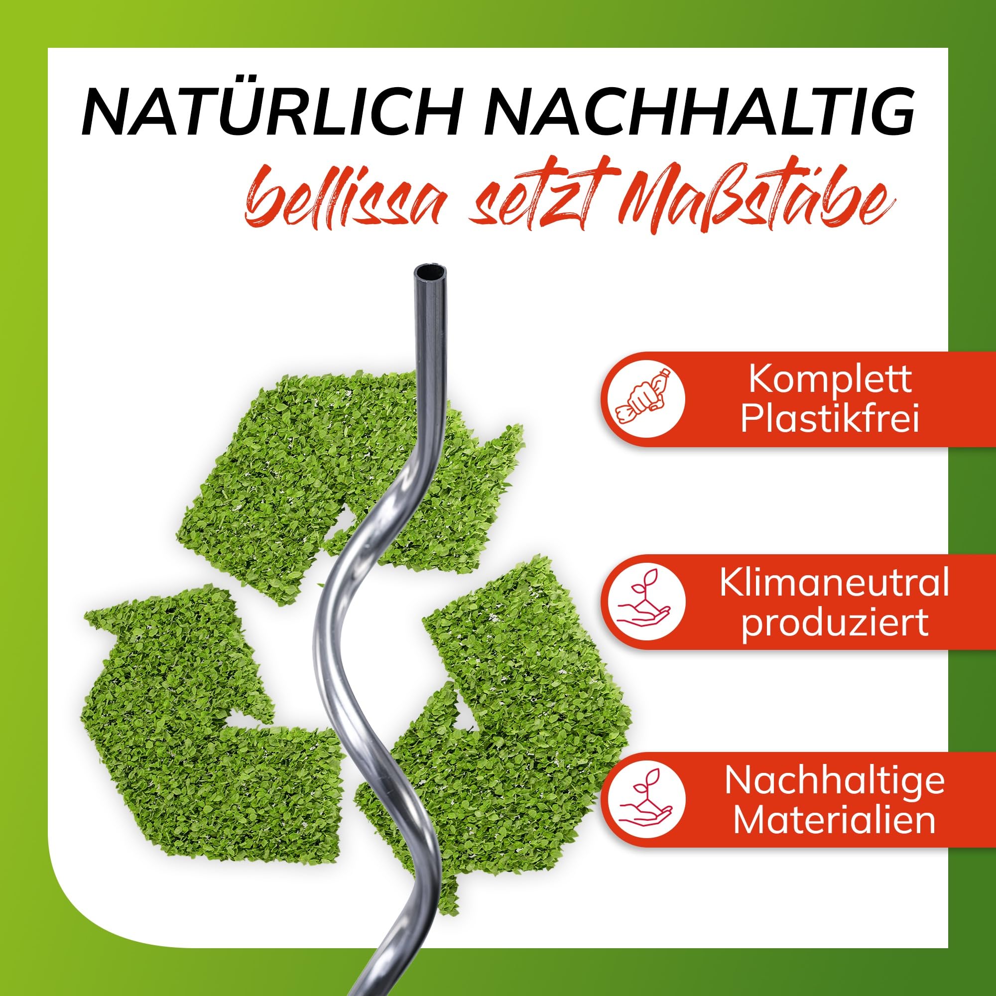bellissa Tomatenspirale Rankhilfe Pflanzenstütze 10er-Set Aluminium 180 cm | Ø 10 mm für Tomaten, Gurken etc., stabile Pflanzstäbe für Garten, Hochbeet & Töpfe, wetterfest & wiederverwendbar