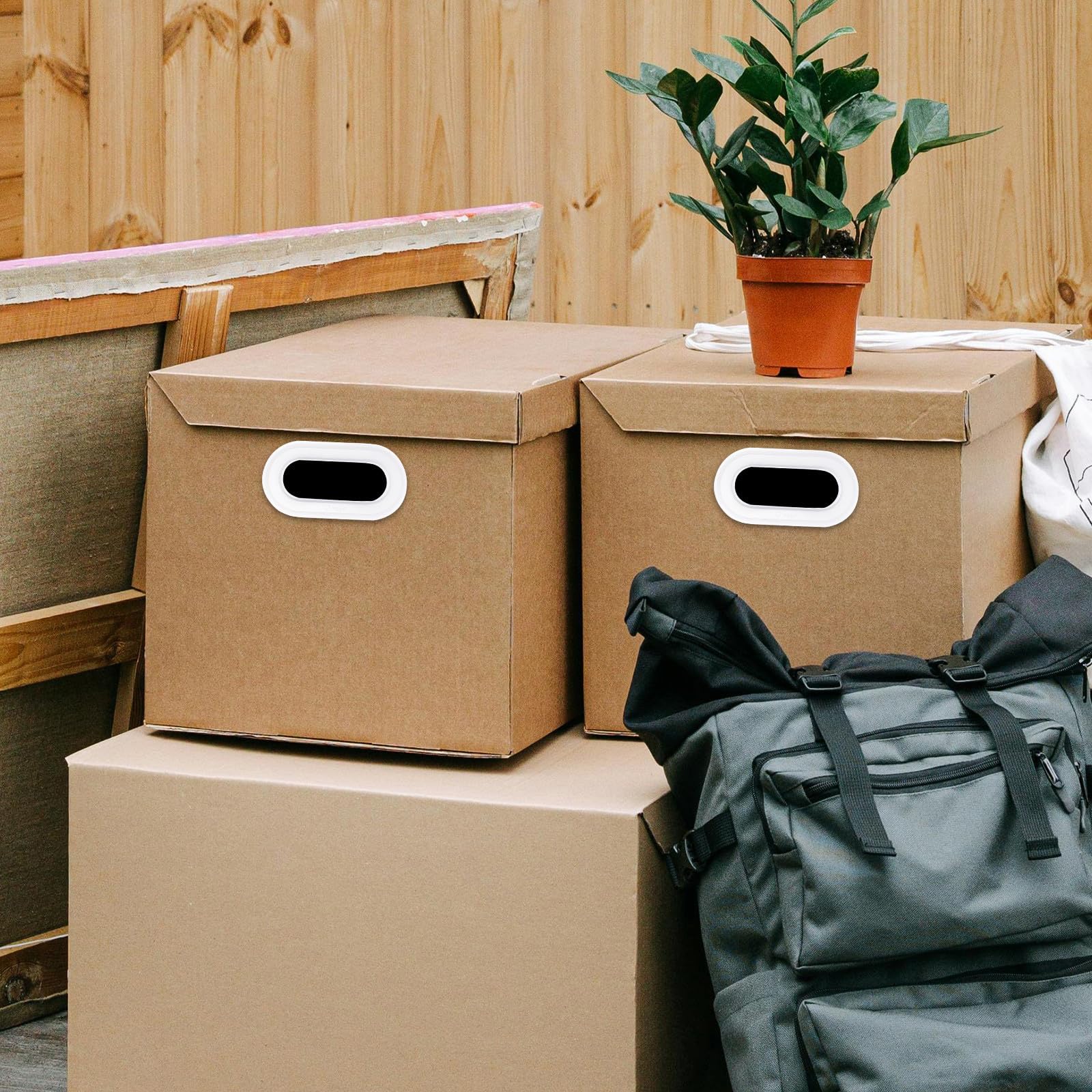 STOBAZA 10pièces Poignées Plastique pour Cartons Poignée de Transport Robuste pour Boîtes Carton Ondulé Accessoires de Prise pour Déménagement et Manutention Facile