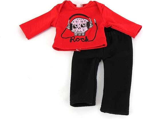 Miniatura 6 de American Fashion World Conjunto de chaleco y pantalones de calavera para niños de 3 piezas para muñecas de 18 pulgadas | Calidad premium y diseño