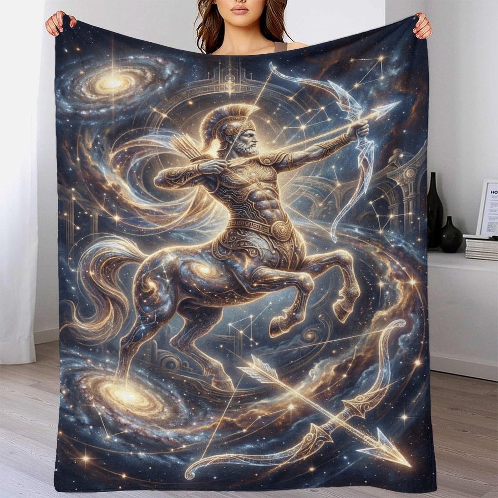 W7C8U2X3 Sagittarius Zodiac for for Soft Throw Blanket, Bedroom Sofa Couch