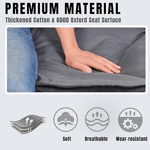 Miniatura 5 de WILDROOTS Silla doble plegable para acampar al aire libre para adultos 2 personas, sofá biplaza resistente de 600 libras con 2 portavasos, bolsa de