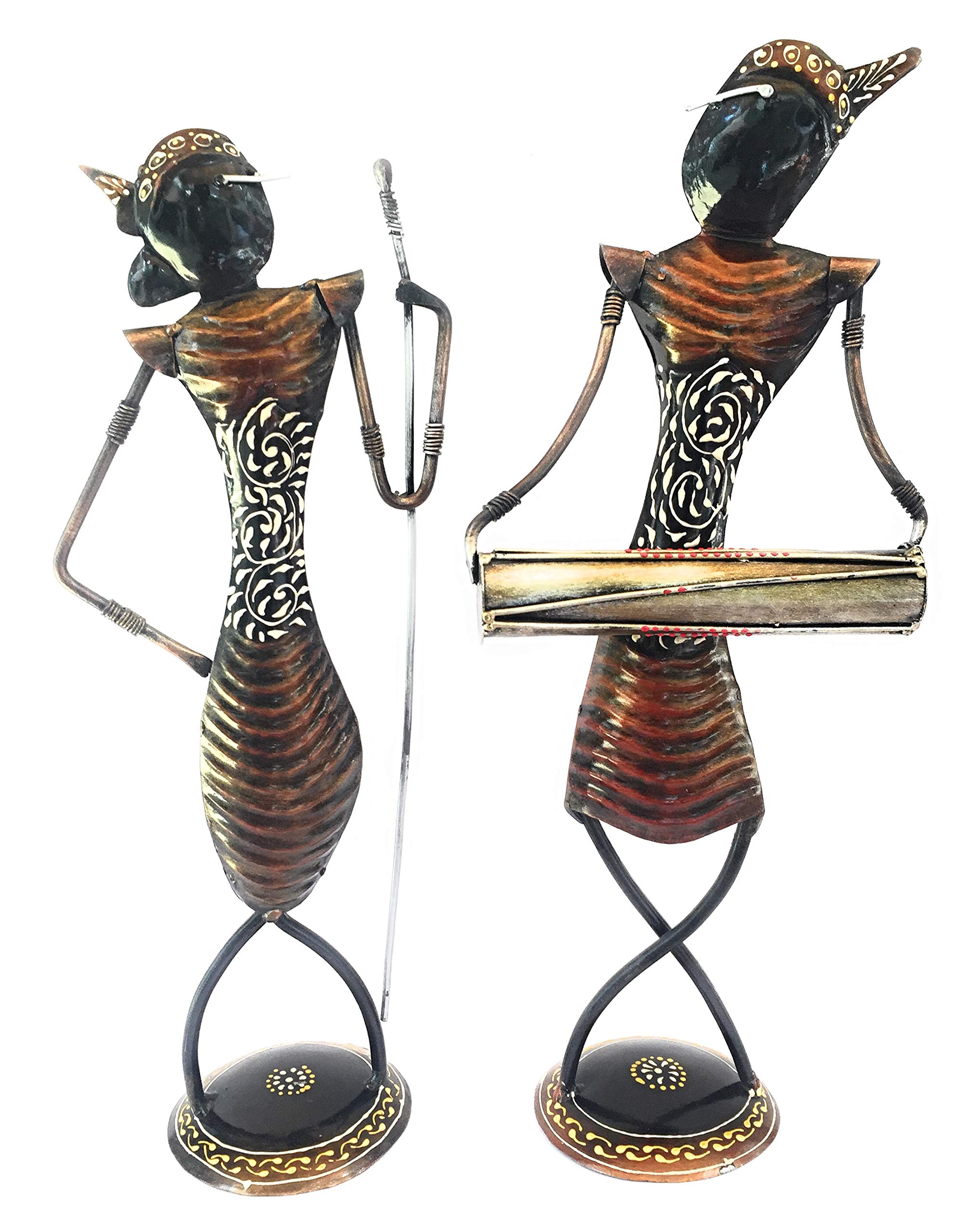 Mohan Jodero Elegant Iron/Metal Rajasthan Handicraft Handmade Tribal Musician (Set of 2)