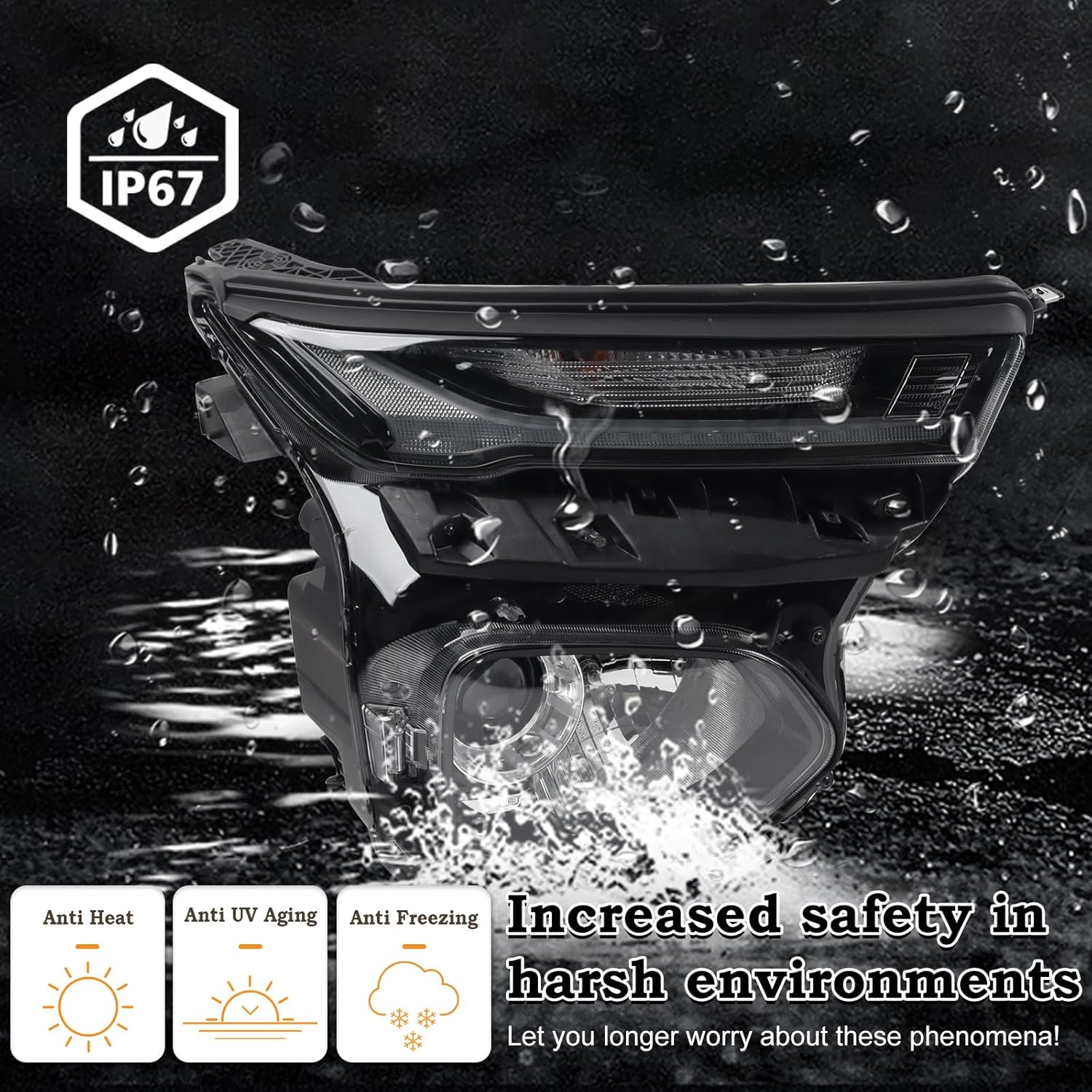 RH LED Type Headlight Fit for 2021 2022 2023 Chevy Trailblazer RS/Activ LED Low Beam W/DRL Projector Headlamp Assembly Right Passenger Side With Bulbs GM2502523 42778367 GM2503522