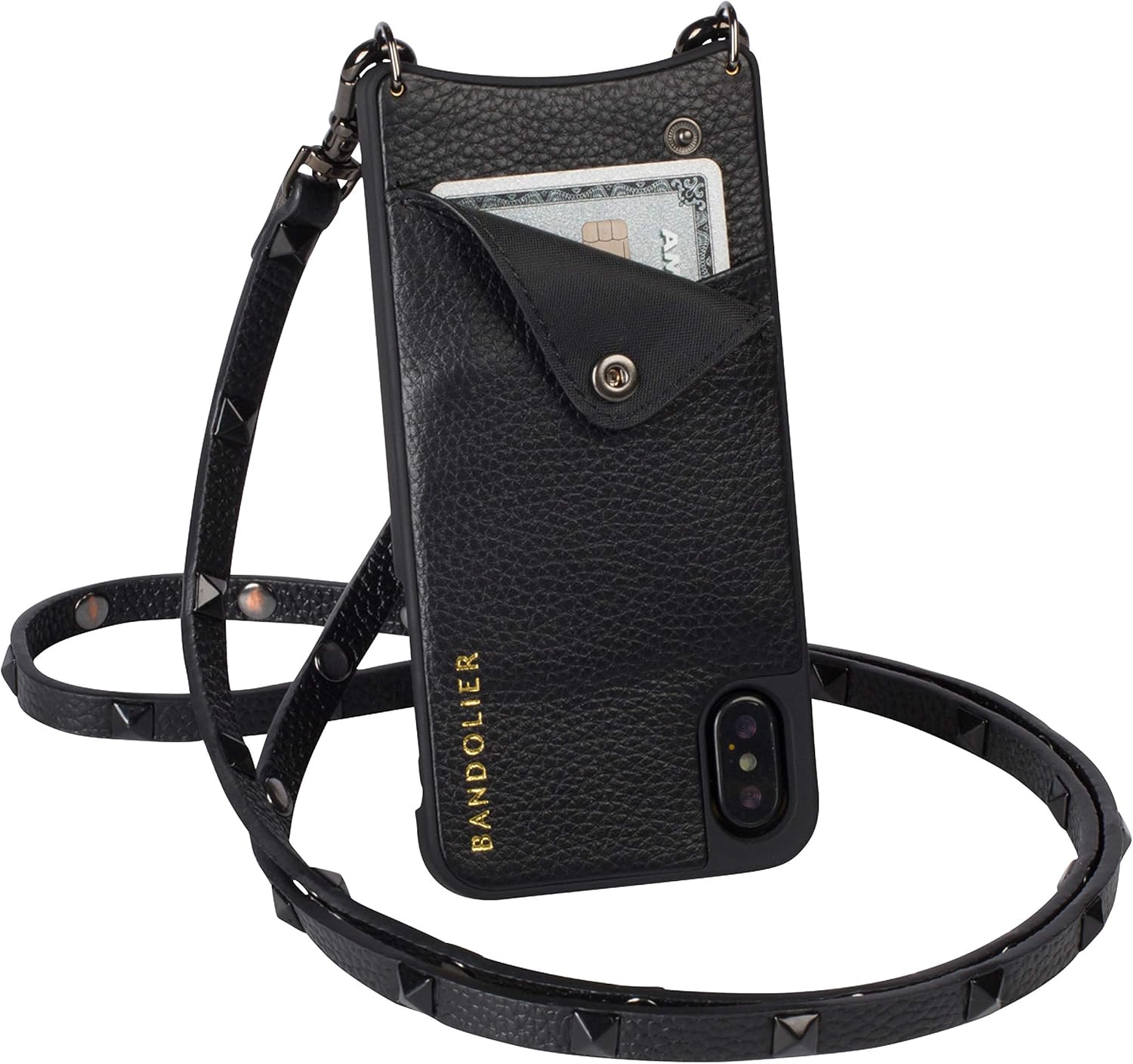 Hottest Sales Bandolier Sarah Crossbody Phone Case and Wallet - Black Leather with Pewter Detail - for iPhone 8 Plus, 7 Plus, 6 Plus, 6s Plus Free Shipping 🛒 Bandolier Sarah Crossbody Phone Case and Wallet - Black Leather with Pewter Detail - for iPhone 8 Plus, 7 Plus, 6 Plus, 6s Plus