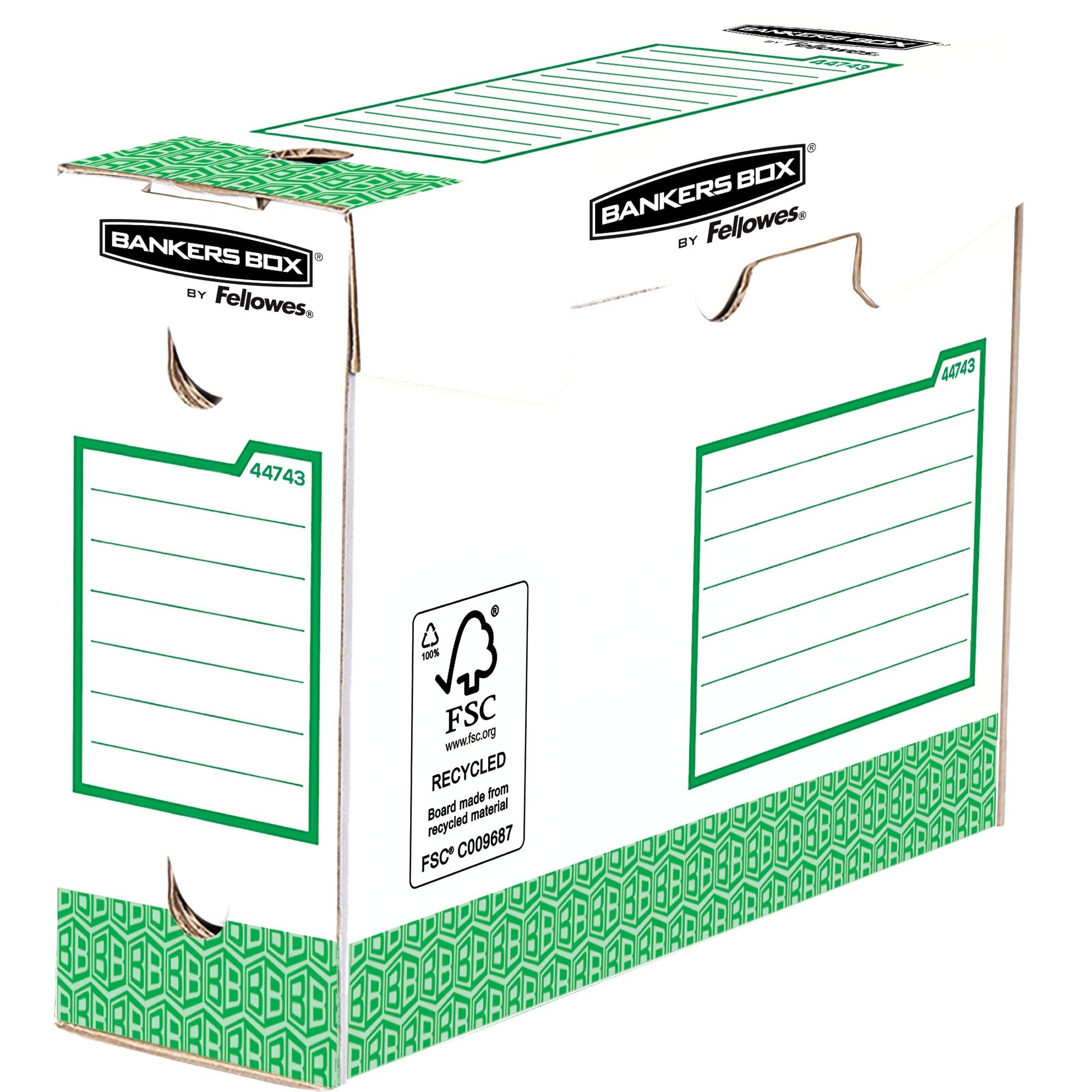 Fellowes 4474302 archivador organizador Papel Verde, Blanco - Organizador de almacenaje (Papel, Verde, Blanco, A4, 100 mm, 253 mm, 345 mm)