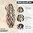 FLUFYMOOZ Ponytail Extension, 22 Inch Drawstring Ponytail Hair Extensions for Women Long Curly Wavy Ponytail Natural Wavy Synthetic Hairpiece for Women (22 Ash Brown with Blonde Highlights)