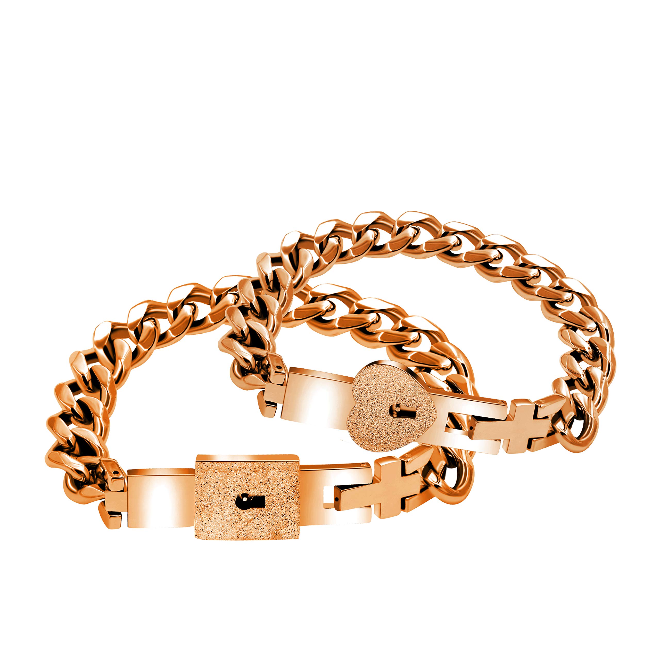 Collar con Llave de Acero Inoxidable y candado para Hombres y Mujeres Y1481