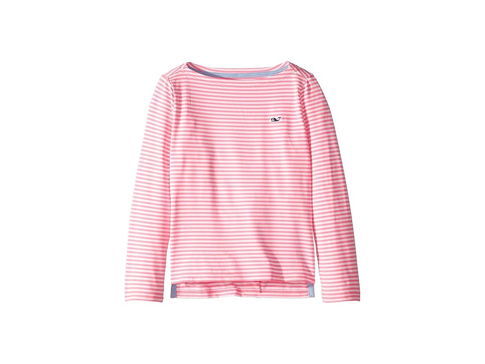 

Vineyard Vines Kids Long Sleeve Boat Neck Simple Tee (Toddler/Little Kids/Big Kids) (Malibu Pink) Girl's Clothing