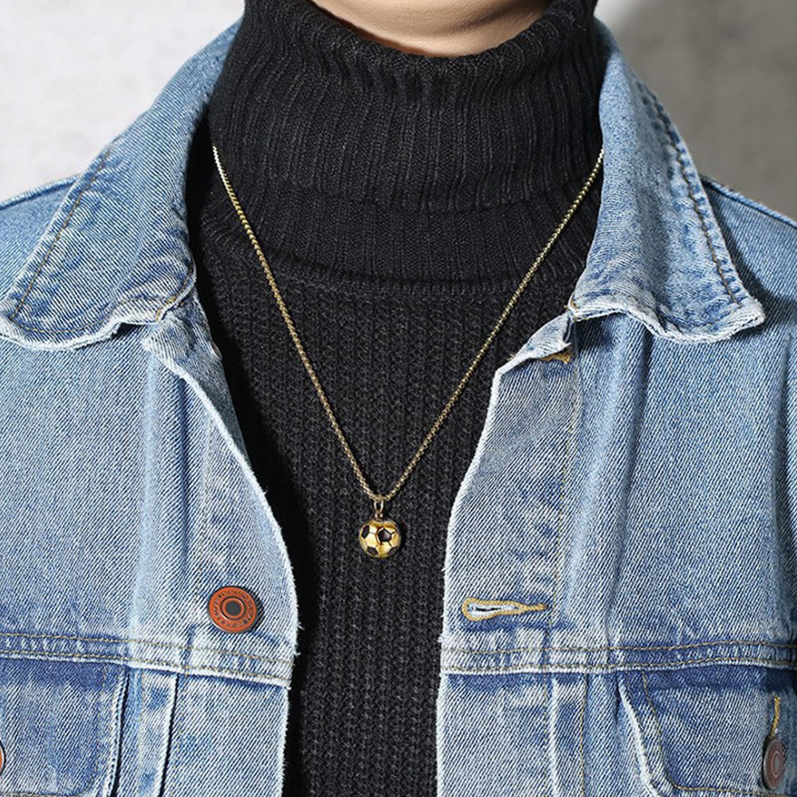 Collar de jersey de 2 piezas número 7, colgante de jersey, collar de diamantes número 7 niños cadena de cresta de hip hop, regalo para amantes de los juegos de pelota