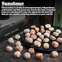 Vista 2 de Crocon (2200+ quilates) Piedras y cristales de Sunstone pulidos a granel Kit de cristales naturales para Reiki, piedras pulidas, equilibrio