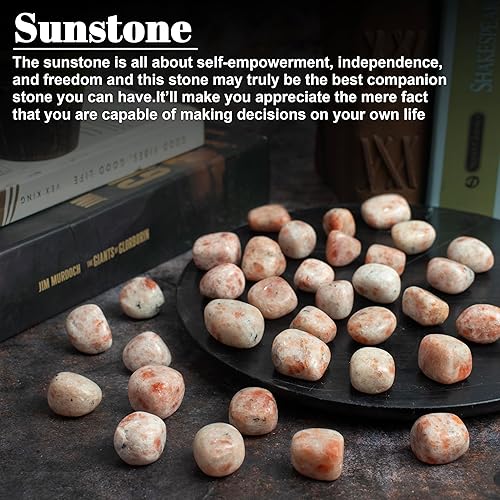 Miniatura 2 de Crocon (2200 quilates) Piedra solar de piedras pulidas y cristales a granel Kit de cristal natural para curación de Reiki pulido, piedras de caída,