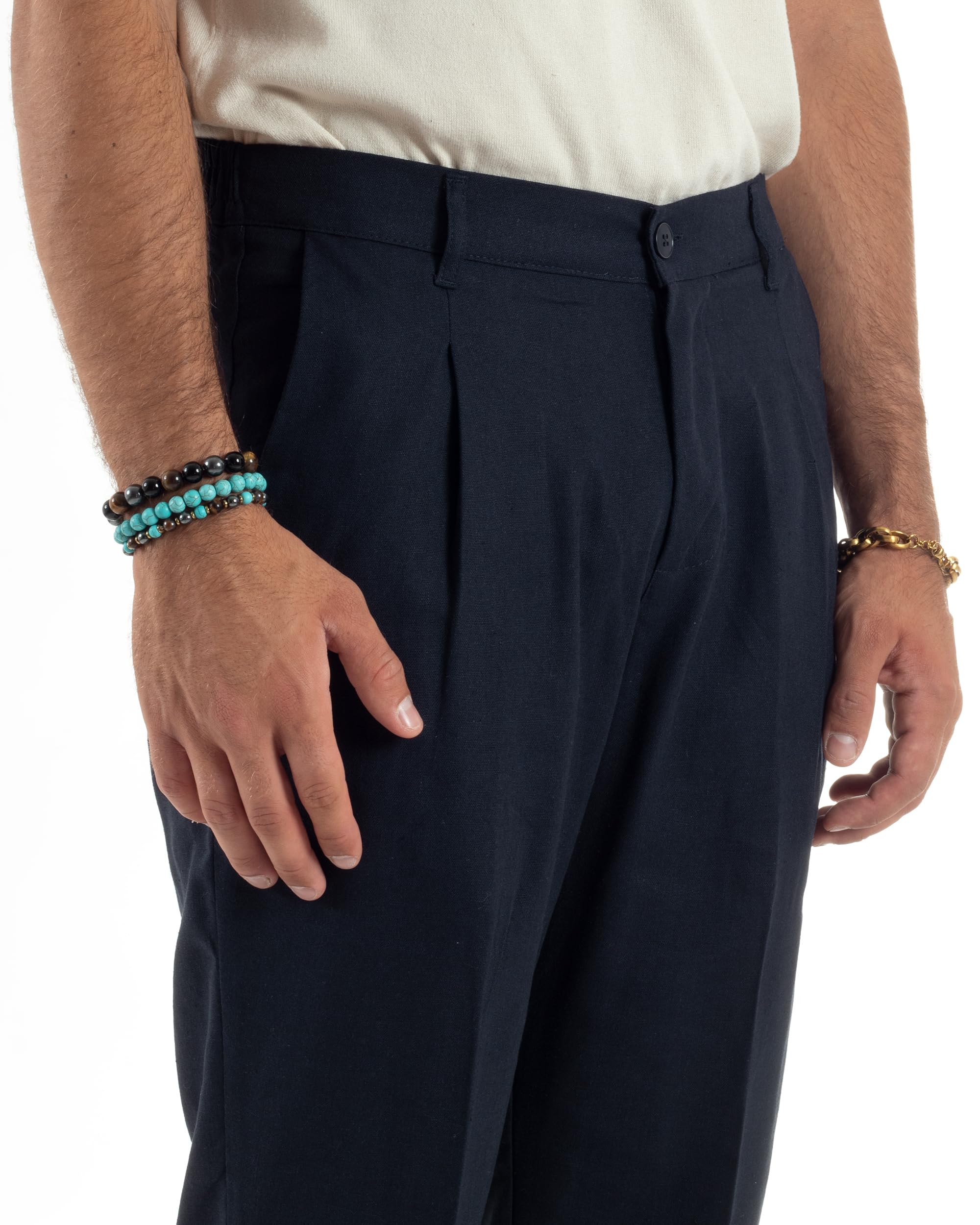 Abito Uomo Lino Elegante Sartoriale Giacca Doppiopetto Pantalone Classico Tinta Unita Vari Colori