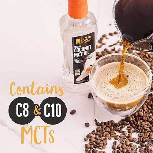 Miniatura 5 de BetterBody Foods ' Aceite orgánico de coco 100% MCT, apto para dieta cetogénica, C8 y C10, sin gluten, 16.9 onzas (paquete de 2)