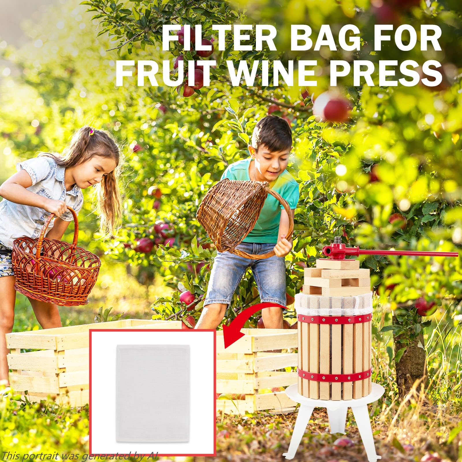 Reusable Fruit Press Filter Bags - Cider & Wine -6