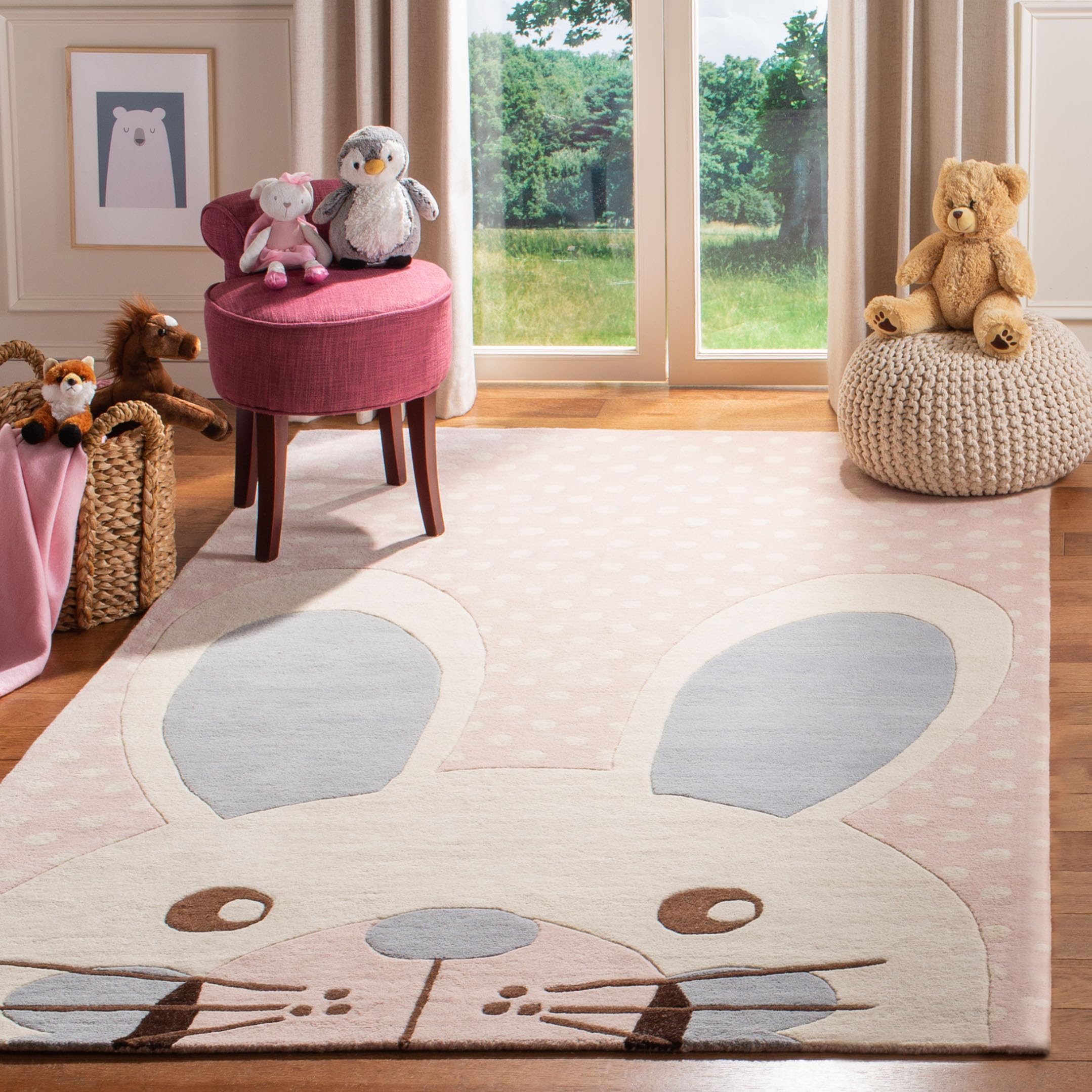 Amazon.com: SAFAVIEH Kids Collection 5' x 8' Pink / Ivory SFK922U