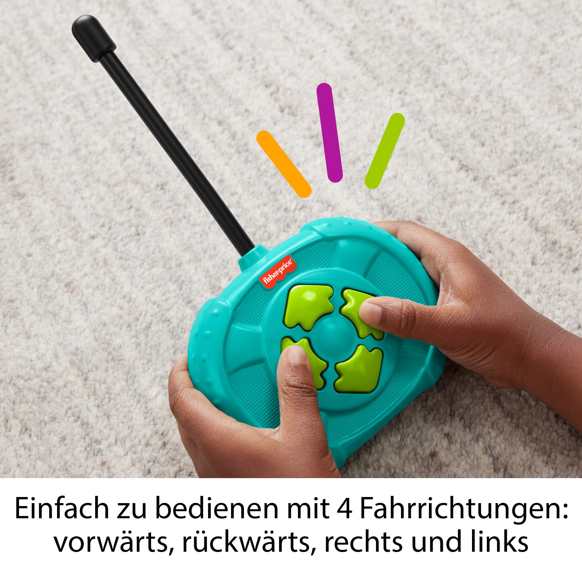 Fisher-Price Spielzeug für Kindergartenkinder Fernlenkflitzer mit Fernbedienung und 2 Geschwindigkeiten für Kinder ab 3 Jahren, HYH28
