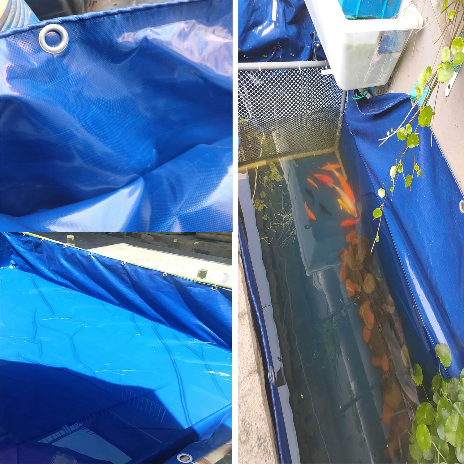 Genérico Estanque de jardín sobre el Suelo con válvula de Drenaje, Piscina Gruesa de Lona Grande Plegable para Exteriores, Lona de Piscina de Lona de PVC de 0,6mm
