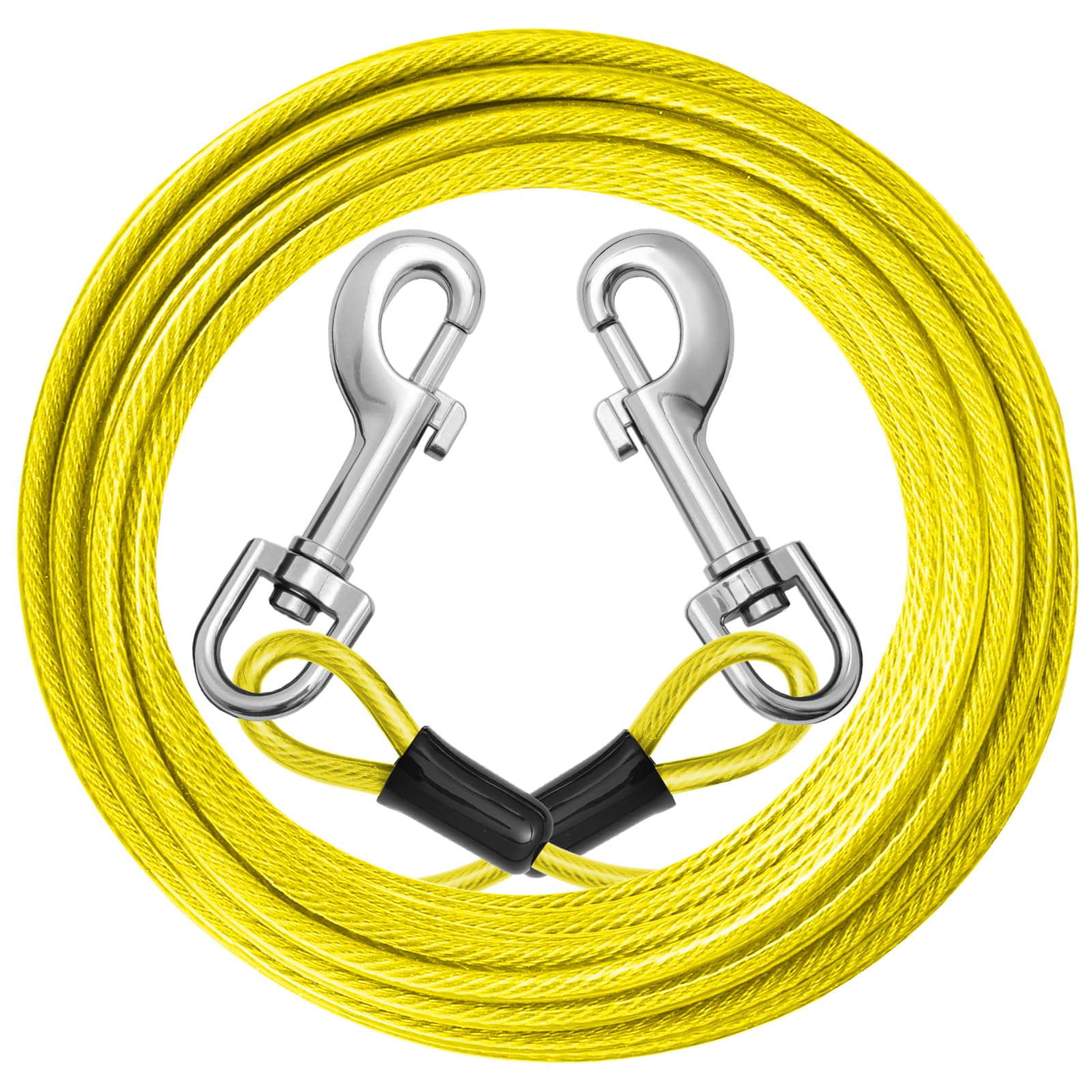 jenico Dog Tie Out Cable: 15ft Dog Leads for Yard Heavy Duty - Reflective Chain Leash for Outside Small Large Dogs Up to 125lbs Outdoor Runner Camping