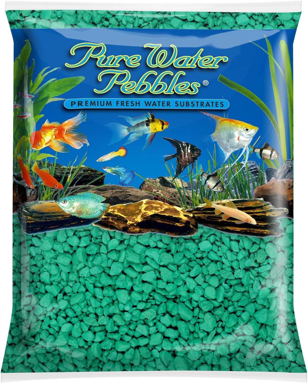 Pure Water Pebbles Nature's Ocean Aquarium Gravel Turquoise Gravel 5-lb