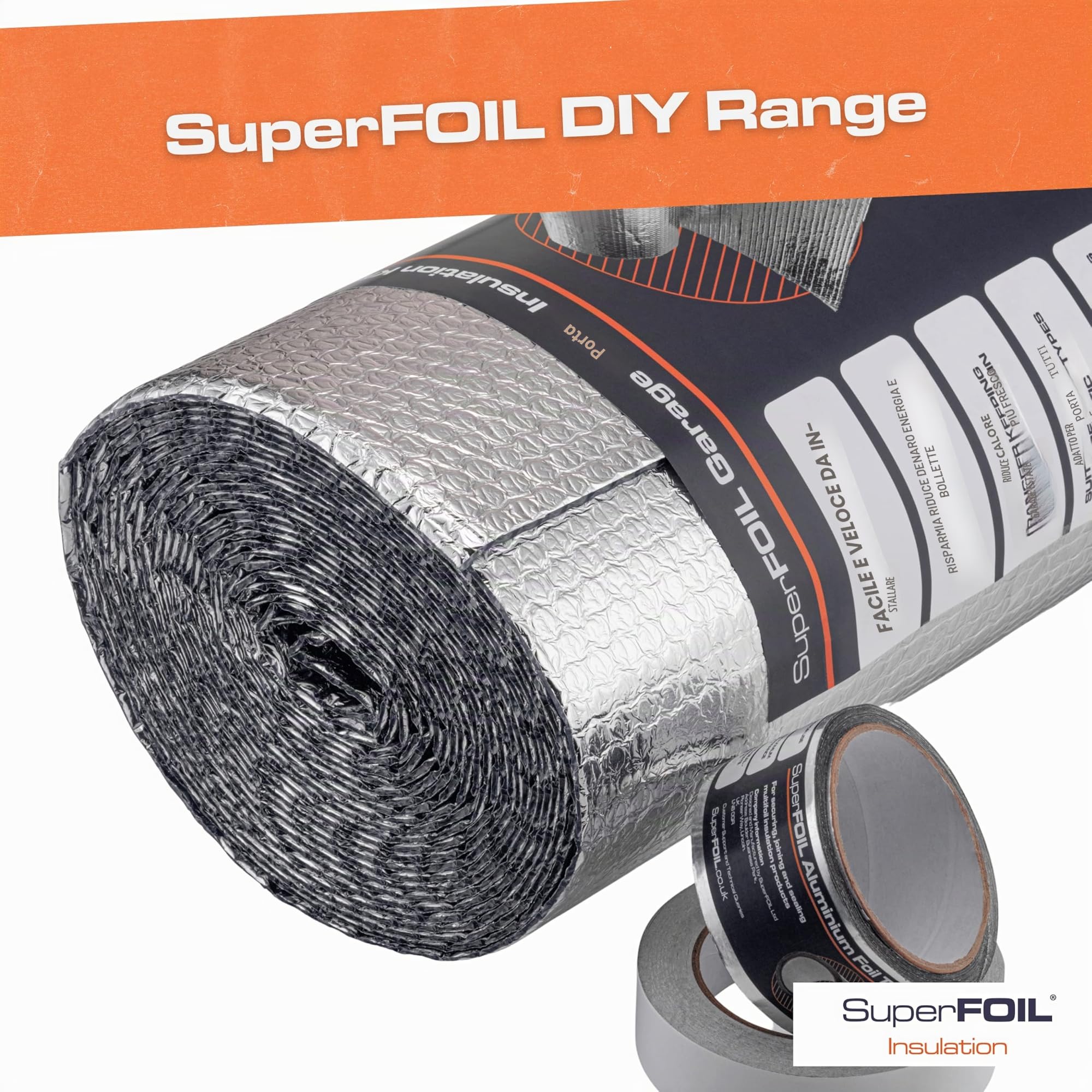 SuperFOIL Kit di Isolamento per Porte del Garage - Soluzione Fai-Da-Te per Risparmiare Energia - Isolamento Termico Durevole 3-in-1 con Barriera Riflettente e Barriera al Vapore