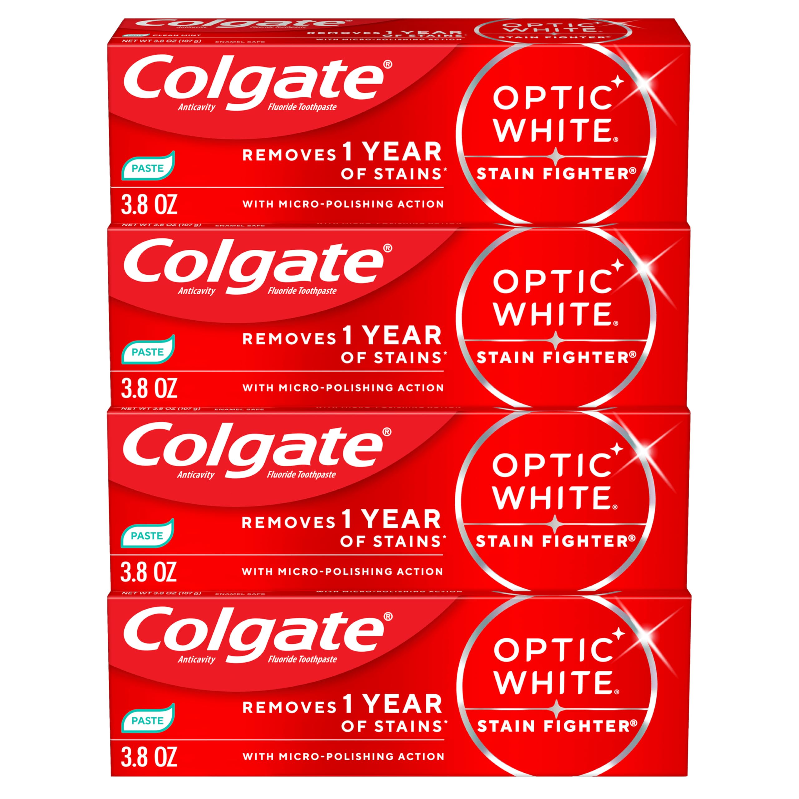 Colgate Optic White Stain Fighter 4-Pack