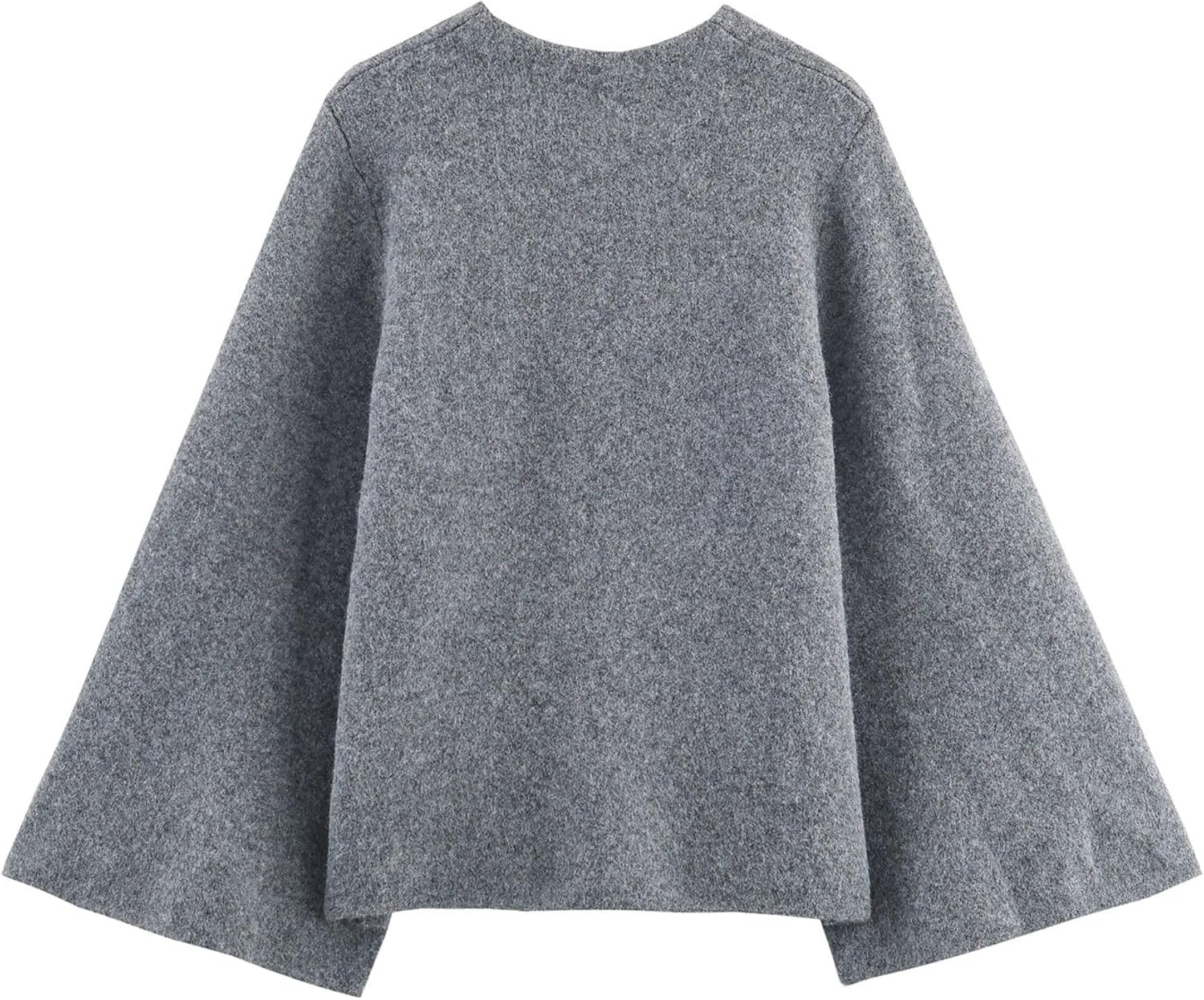 Chevara Women’s Tie Front Cardigan Sweater Elegant Crewneck Long Sleeve Solid Color Fall Knit Cape Coat