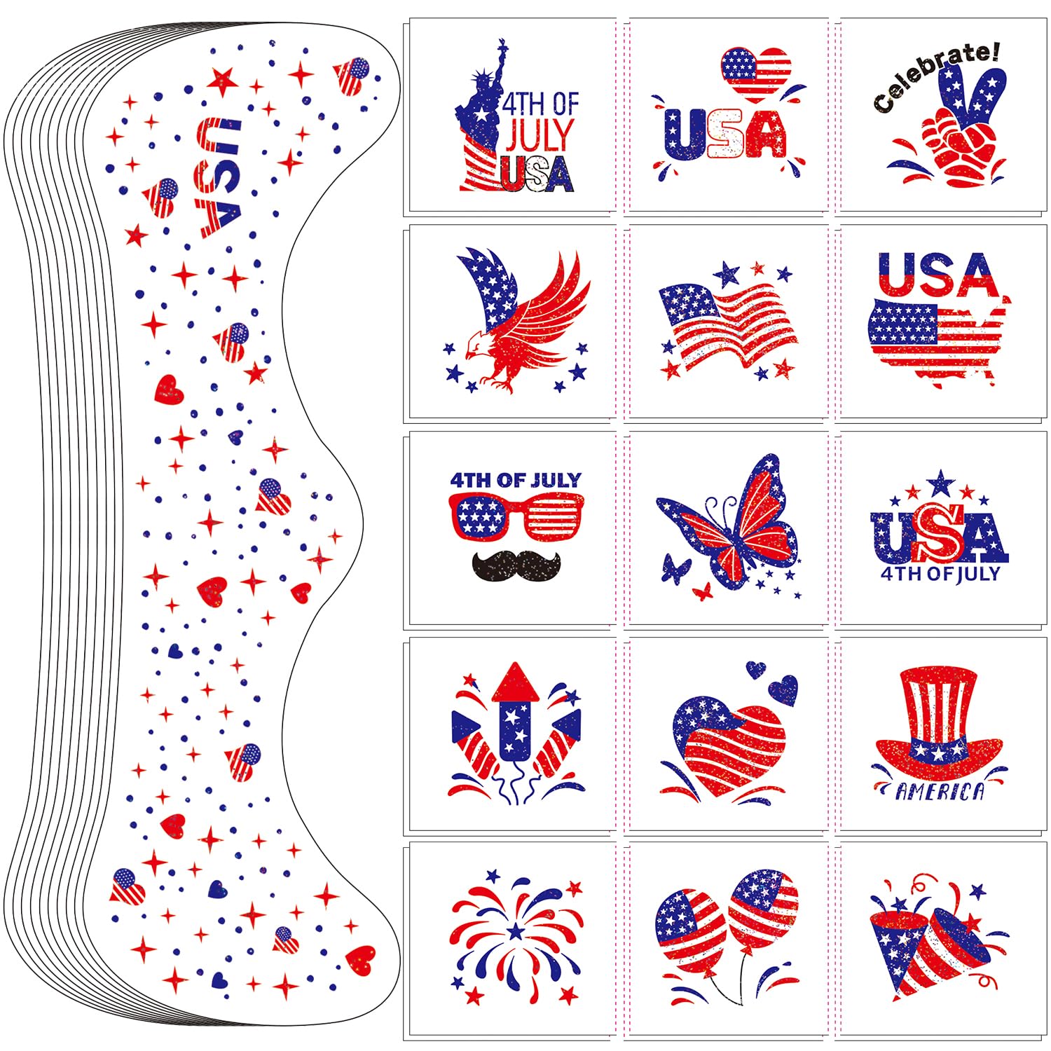Patriotic Face Glitter Freckles - 4th of July Accessories