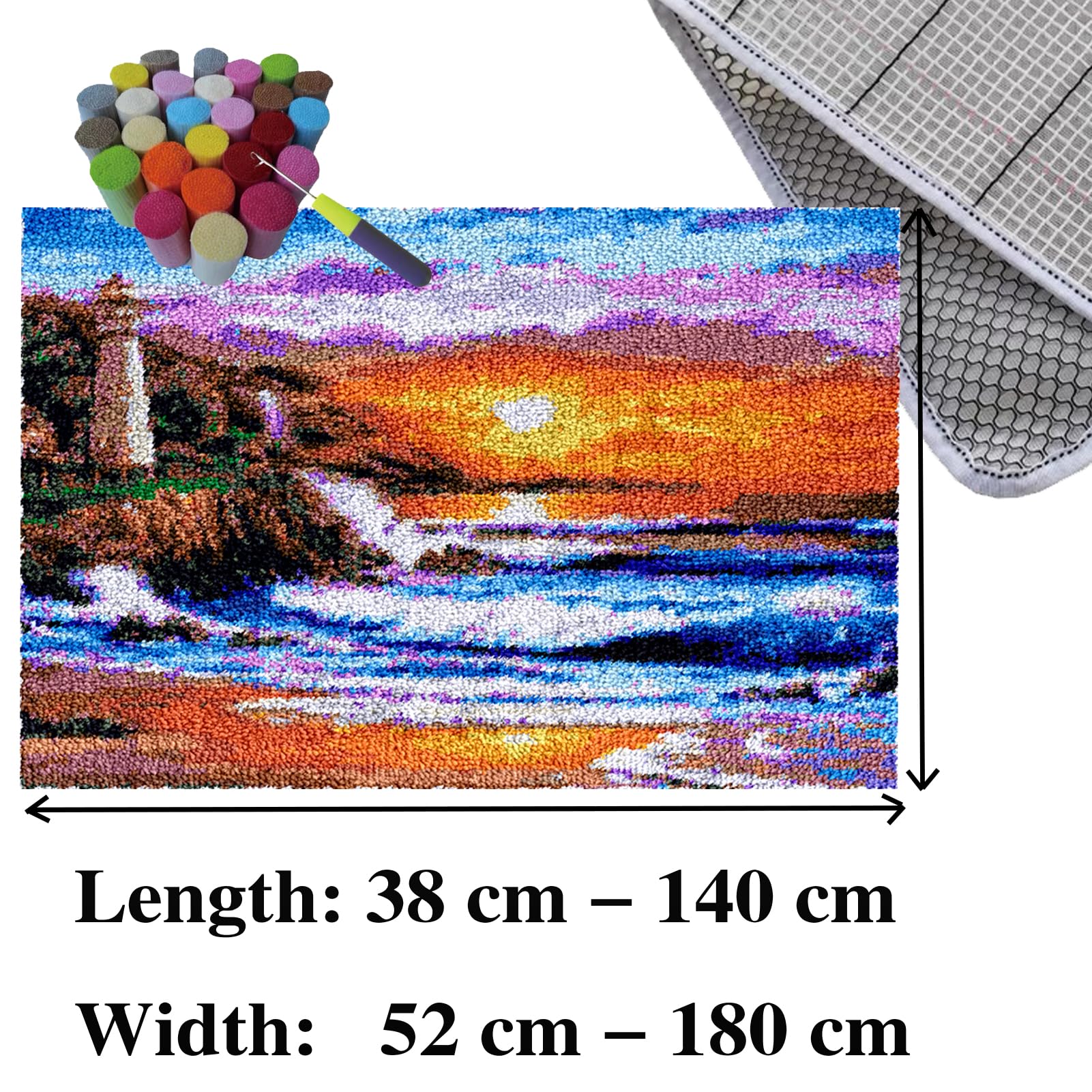 Kit de Alfombra de Gancho de Pestillo, Kit de Fabricación de Alfombras, Alfombra Latch Hook Kits, Kit de Alfombra de Punto de Cruz, Latch Hook Manualidades Kits, Kit para Hacer Tapices 80 x 115 cm