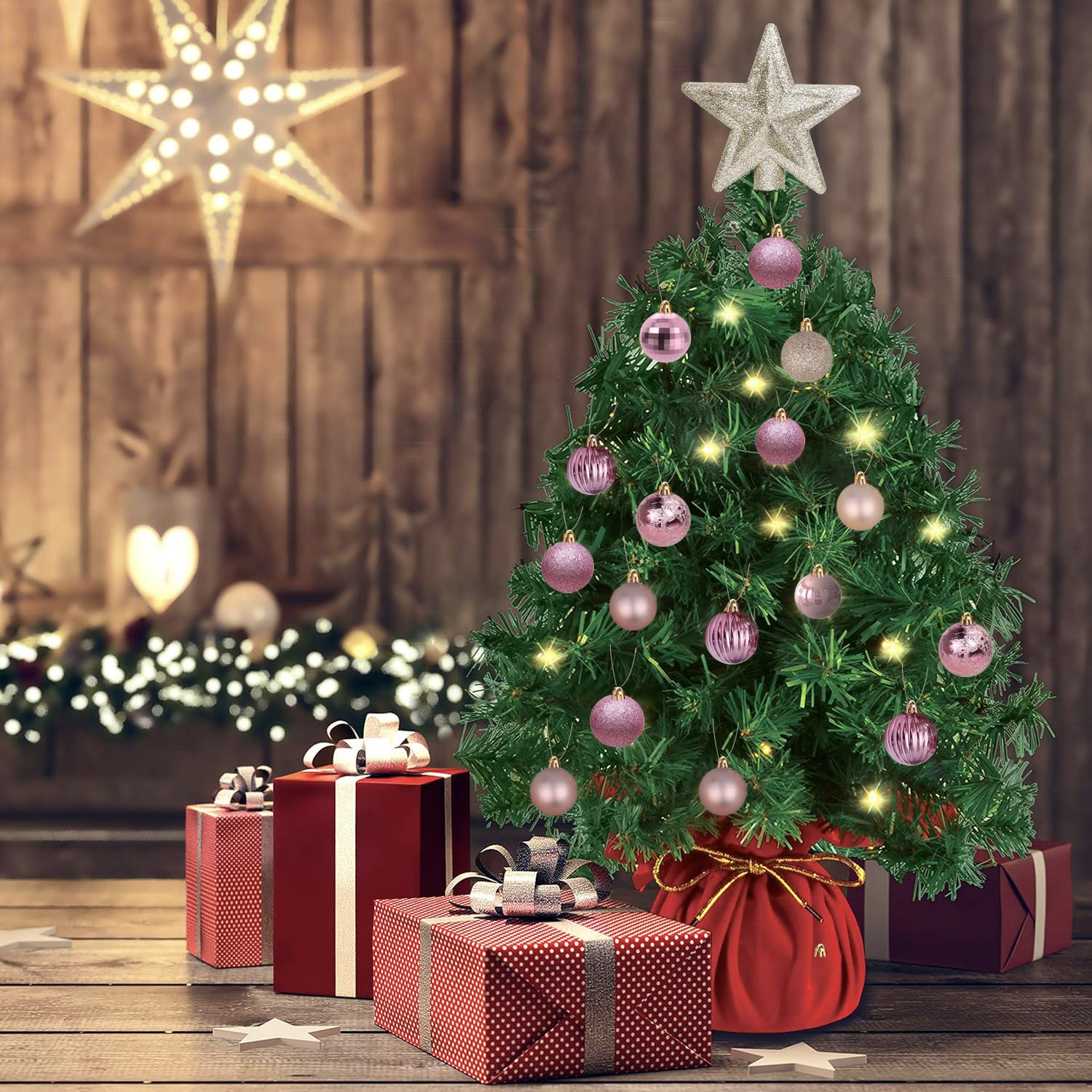 Pallina per albero di Natale in vetro blu sfumato con brillantini colorati da 10 cm | Leroy Merlin