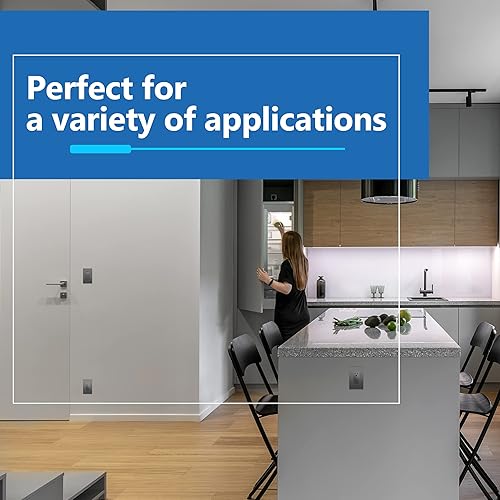 Miniatura 590 de LIDER - Cubierta decorativa de interruptor doble con acabado mate, placa de pared sin tornillos, tamaño mediano, 2 bandas, 4.88 x 4.92 pulgadas