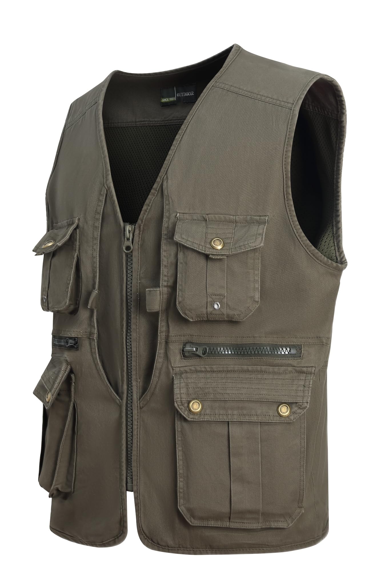 MeiLayM Uomo All'aperto Gilet Giacca Multi-Tasca Pesca di cotone Gilet Casual Leggero Traspirante Giubbotto Senza Maniche Fotografi Utility Gilet Campeggio Sport Giubbotto