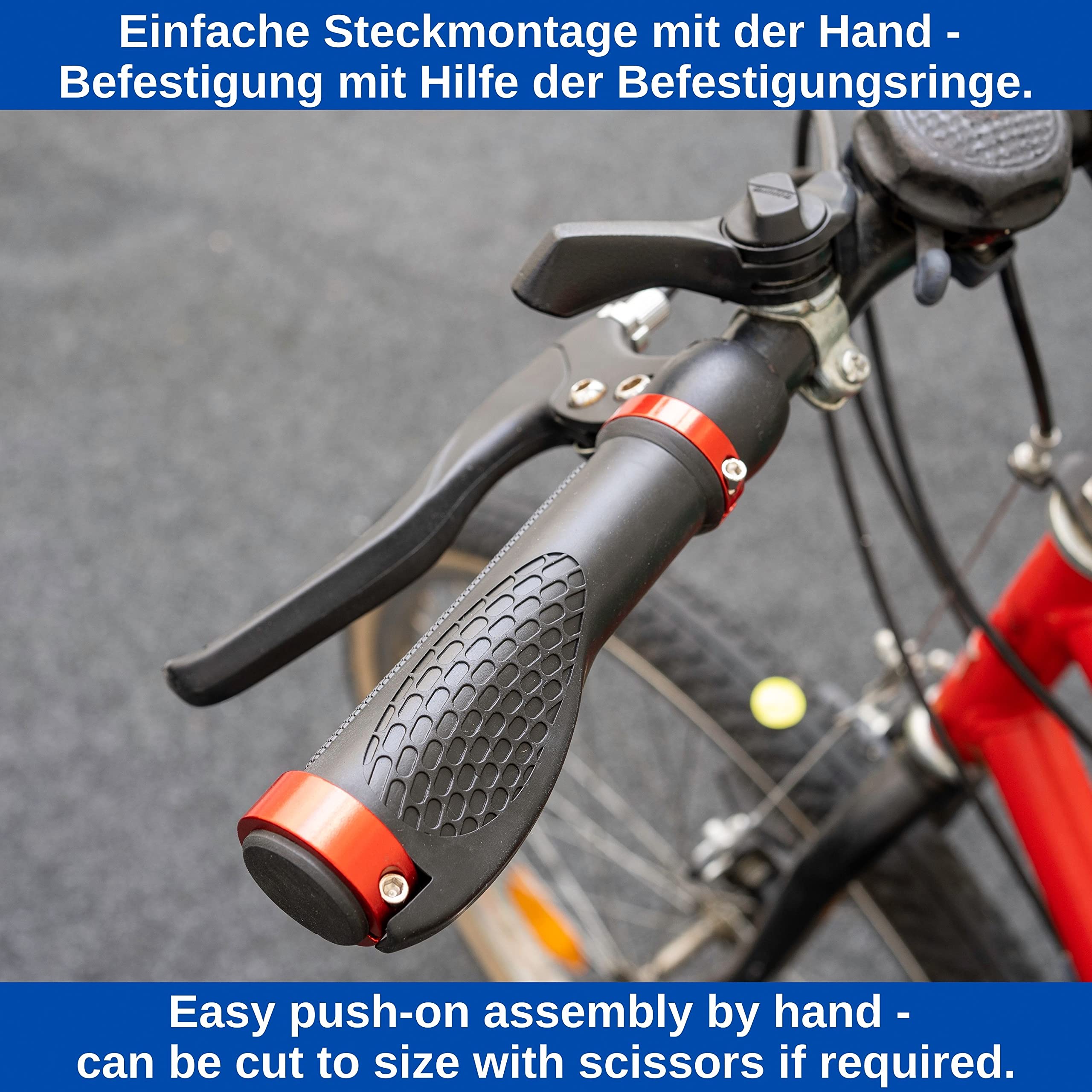 Manopole Per Bici Antiscivolo - Gomma TPR Con Anelli Alluminio Per MTB, Strada E City Bike - Foto 7