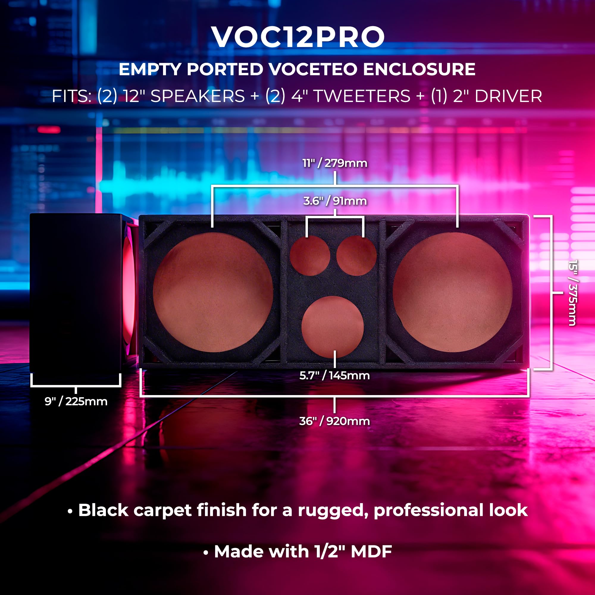 Amazon.com: DS18 VOC10PRO Dual 10” Voceteo Ported Enclosure w/Dual