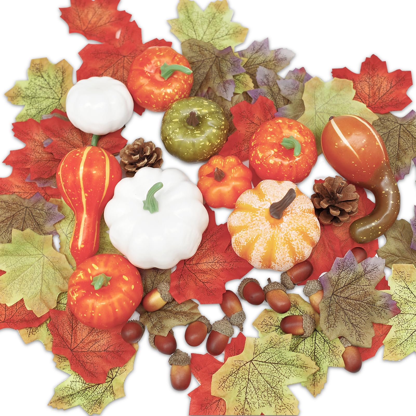 Choiseory Halloween Decorations,86pcs Autumn Decor w/ Pumpkin Acorns Maple Leaves Pine Cones & Gourds,Pumpkin Decor Halloween Decor Outdoor,Halloween Party Decorations,Table Decoration