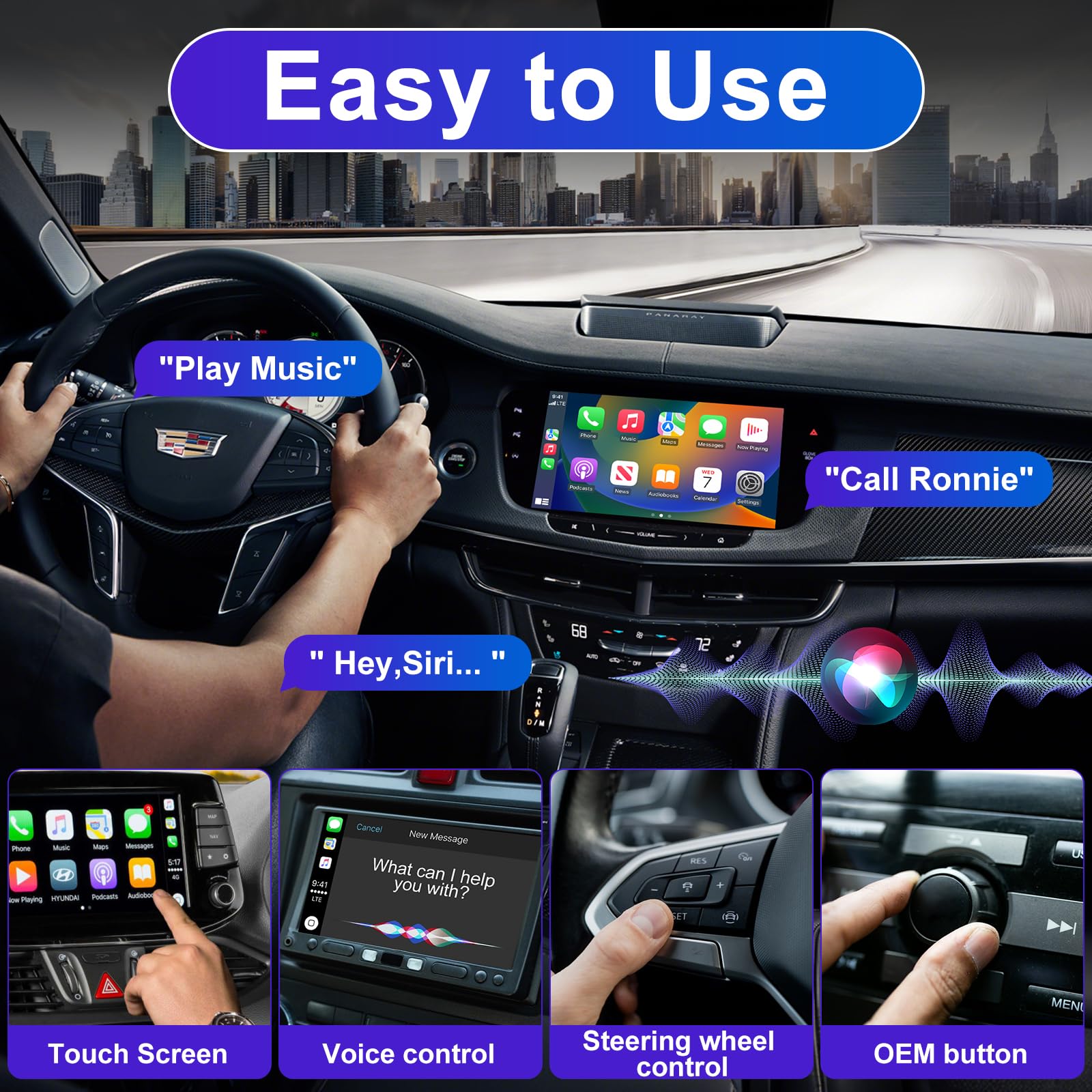 Mineup Adapter Wireless Android CarPlay, 2 in 1 Chiavetta per Convertire Cablato in Wireless, Supporta iOS 10+ e Android 11+