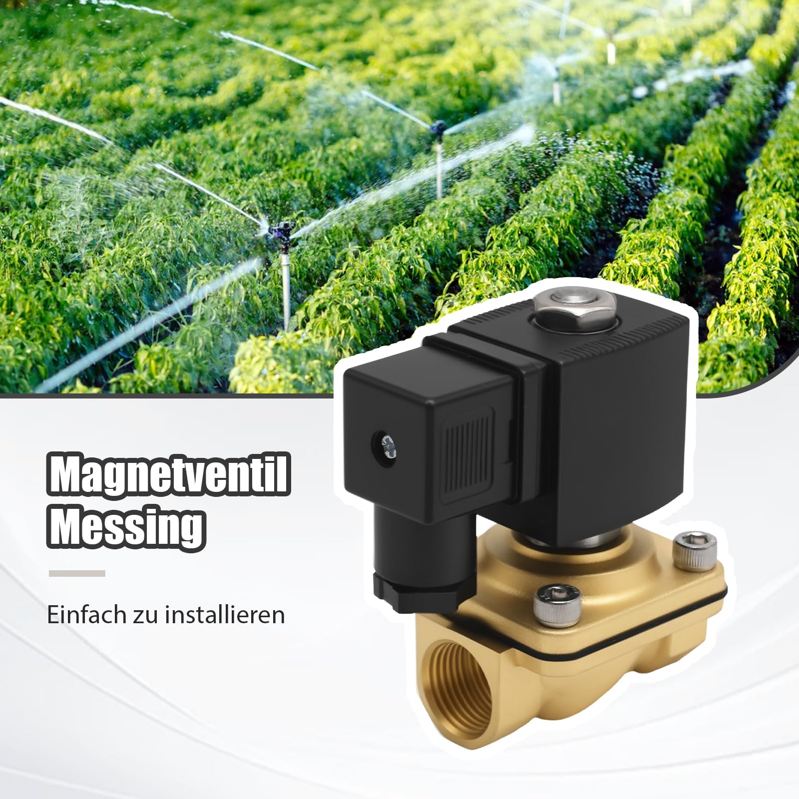 Hoypeyfiy Électrovanne en laiton, à action directe, 3/4", 230 V CA, 0-10 bar, convient pour l'eau, l'air, les gaz et l'huile (1/2")