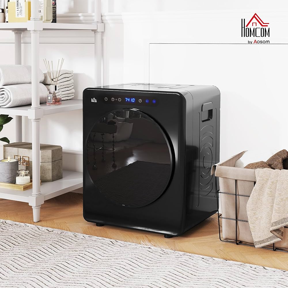 HOMCOM Mini Ablufttrockner 4 Kg - Kompakter Wäschetrockner Mit 6 Programmen