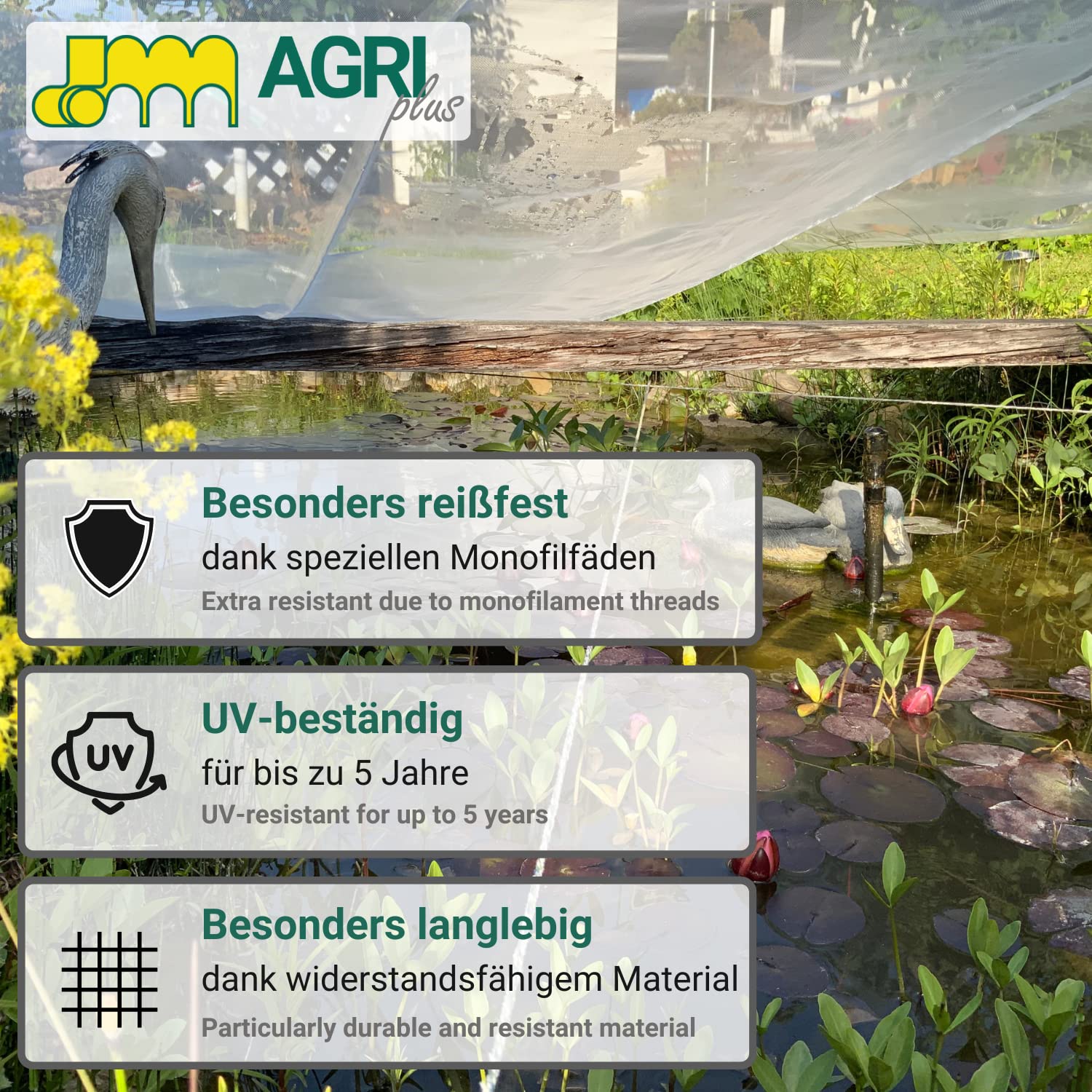 AGRI plus Rete universale per sabbiera, piscina e stagno, 6 x 6 m, diverse misure, rete a maglia stretta 0,8 x 0,8 mm, rete di copertura con occhielli, rete di protezione resistente ai raggi UV e