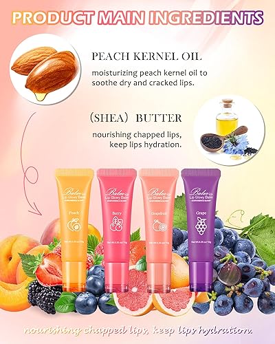 Miniatura 9 de 2 unidades de bálsamo labial hidratante brillante, hidratante y nutritiva reparadora de labios para dormir, bálsamo labial tintado brillante, labios